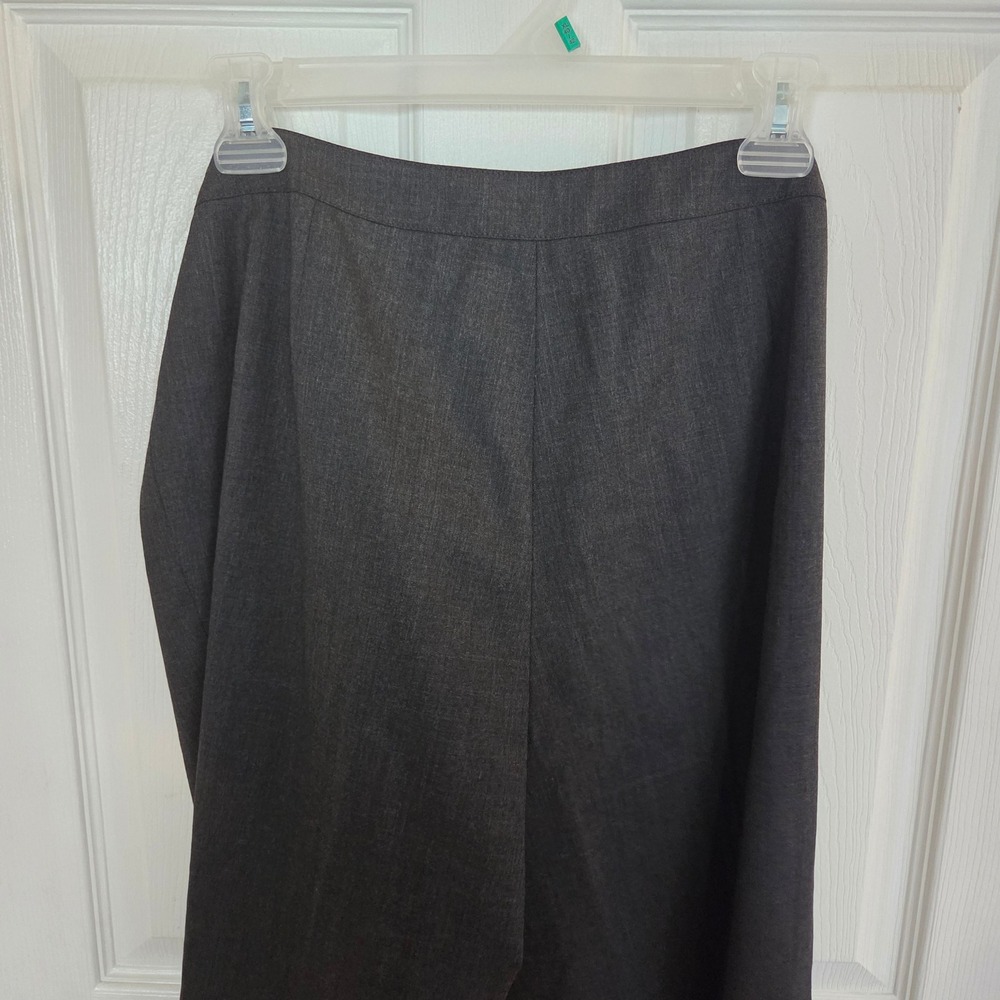 Lafayette 148 New York Bleecker Grey Virgin Wool Blend Straight Leg Pants Sz 12 - Picture 8 of 9